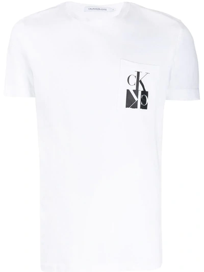 Calvin Klein Jeans Est.1978 White Logo-print Cotton T-shirt