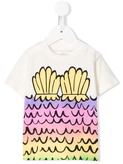 Stella Mccartney Babies' White Rainbow Mermaid And Shell Print T-shirt