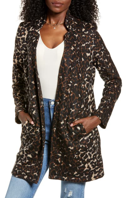 Vero Moda Leopard Print Knit Coat | ModeSens