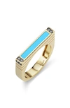 Sorellina Stone & Diamond Stacking Ring In Turquoise