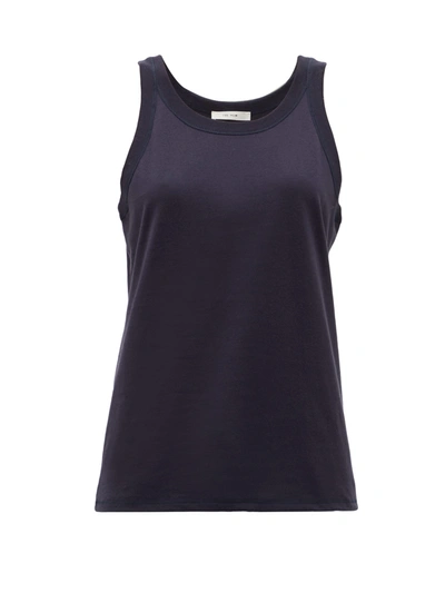 The Row Frankie Sleeveless Cotton Tank Top In Blue