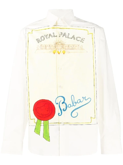 Lanvin Babar The Elephant-print Cotton Shirt In Neutrals