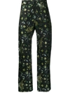 Martine Rose Dragon And Floral Satin-jacquard Trousers In Black