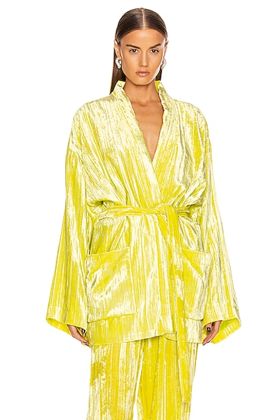Balenciaga Pajama Jacket In Citrus Yellow