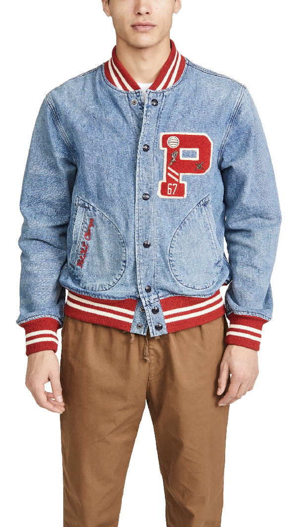 mens polo varsity jacket