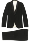 Gucci Grosgrain-trim Wool-blend Twill Tuxedo Suit In Black