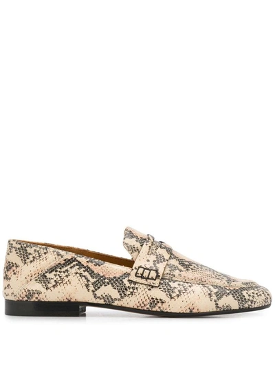 Isabel Marant Fezzy Snakeskin Embossed Convertible Loafer In Beige