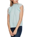 1.state Flutter Sleeve Smocked Neck Blouse In Dusty Mint