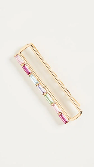 Lelet Ny Link Chain Pin With Baguette Crystals In Multi