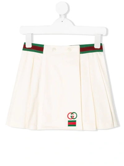 Gucci Kids' Ivory Girl Skirt With Double Gg In White