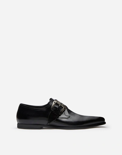 Dolce & Gabbana Slippers In Star Calfskin In Black