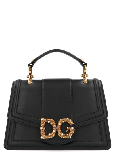 Dolce & Gabbana Dg Amore Hand Bag In Black