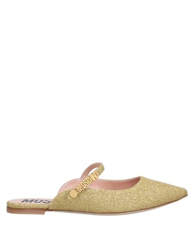 Moschino Mules In Gold