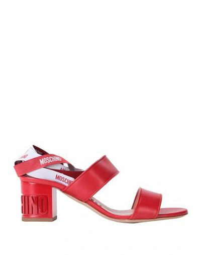 Moschino Sandals In Red