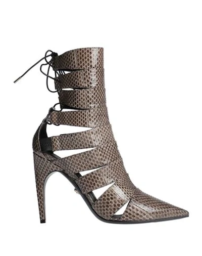 Versace Ankle Boots In Dove Grey