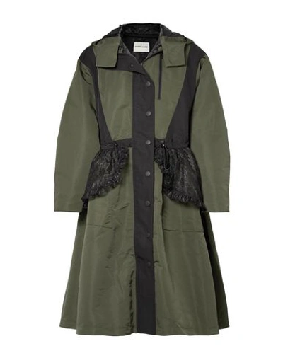 Sandy Liang Overcoats In Military Green