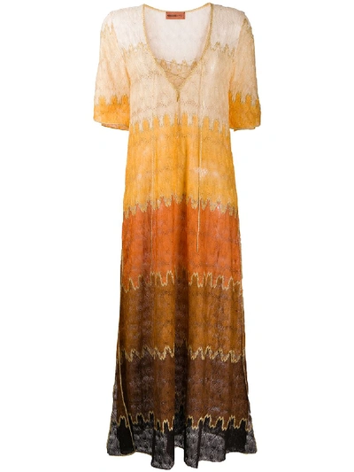 Missoni Colour-block Maxi Dress In Yellow