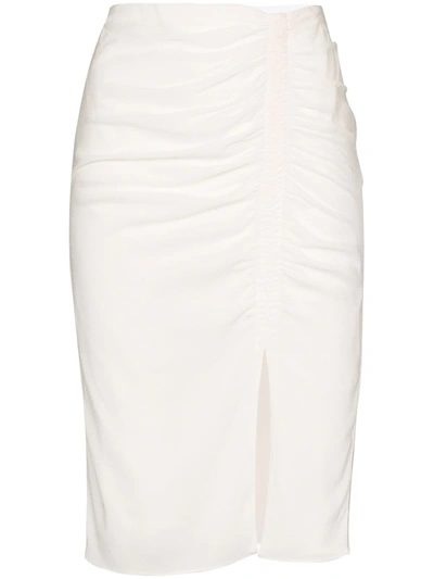 Tom Ford Ruched Pencil Skirt In White