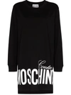 Moschino Oversized Logo-print Sweatshirt Dress In Black