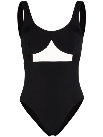 Beth Richards Hart Mesh Panel Swimsuit In Black