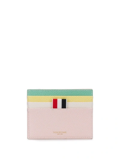 Thom Browne Fun-mix Double Sided Card Holder In Pink