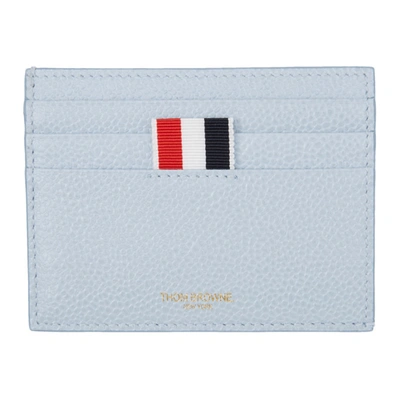 Thom Browne Blue Double Sided Card Holder In 475 Lt. Blu