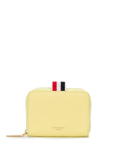 Thom Browne Slim Short Zip Around Purse In Yellow