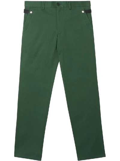 Burberry Classic Fit Cotton Chinos In Green