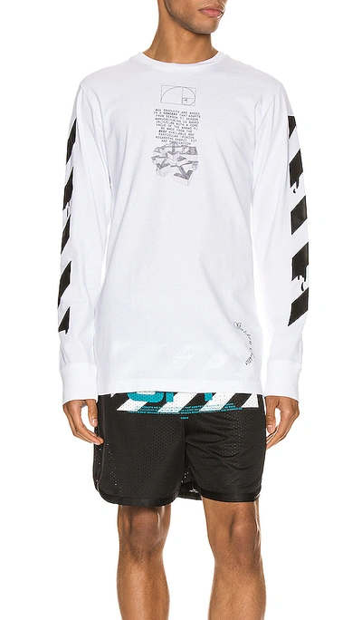 Off-white Dripping Arrows Long Sleeve Tee In White & Black
