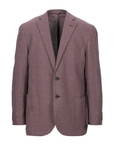 Lubiam Suit Jackets In Maroon