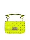 Valentino Garavani Mini Spike It Rockstud Neon Leather Shoulder Bag In Light Green