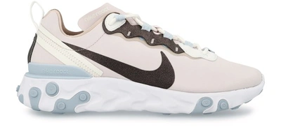 Nike React Element 55 Pink Metallic Trainers In Barely Rose