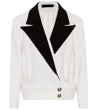 Proenza Schouler Viscose Long-sleeve Asymmetrical Blazer Jacket In White