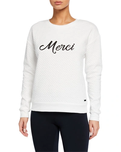 Marc Ny Performance Performance Quilted Graphic Sweatshirt In Winter White Merci