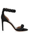 Alaïa Bombe Stud Suede Ankle-wrap High-heel Sandals In Black