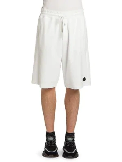 Moncler Men's Oversized Cotton Sweat Shorts In White