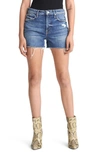 Mother The Dutchie High-rise Fray Destructed Denim Shorts