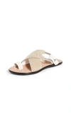 Rag & Bone August Suede Toe-ring Flat Slide Sandals In Taupe