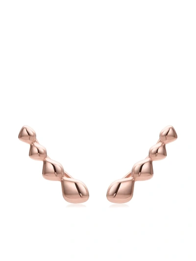 Monica Vinader Nura Teardrop Climber 18ct Rose Gold-plated Vermeil Sterling Silver Earrings