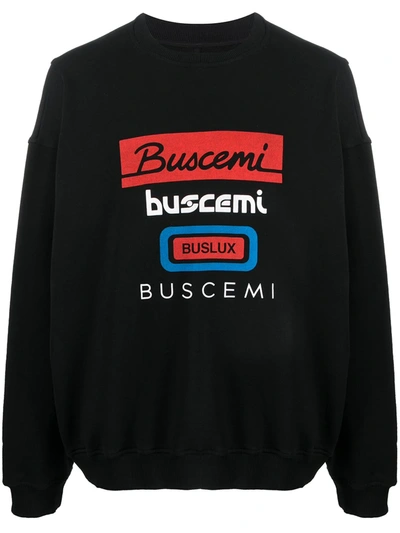 Buscemi Oversized Multi Logo Cotton Sweatshirt In Black