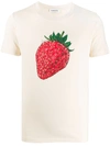 Lanvin Graphic-print Cotton-jersey T-shirt In Pale Beige/red/green