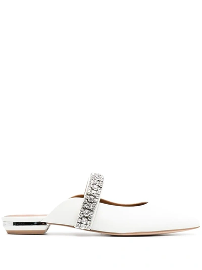 Kurt Geiger Womens White Princely Embellished-strap Leather Mules 36