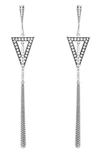 Lagos Sterling Silver Signature Caviar Triangle Circle Drop Earrings