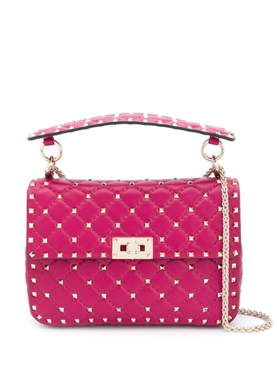 Valentino Garavani Medium Rockstud Spike Leather Shoulder Bag In Pink