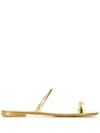 Giuseppe Zanotti Kanda Crystal-embellished Metallic Leather Sandals In Gold