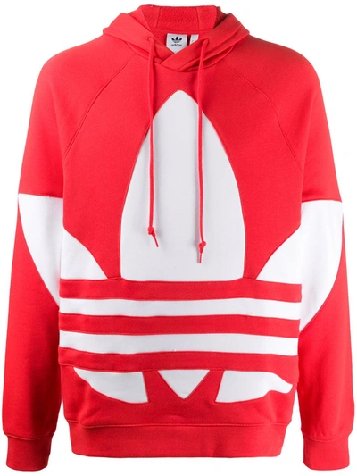 Adidas Originals Adidas Men's Originals Big Trefoil Hoodie In Lush Red