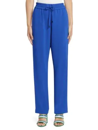 Kenzo Satin Track Pants In French Blue