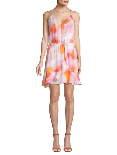 Parker Kesha Tie-dye Silk-blend Mini Dress In Sunset Tie Dye