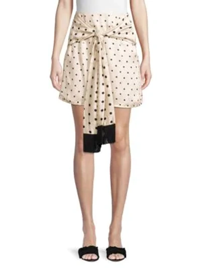 Mother Of Pearl Women's Polka-dot Scarf Wrap Skirt In Ivory Polka Dot