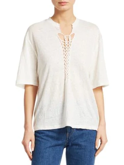 Iro Kind Crochet Linen Tee In White